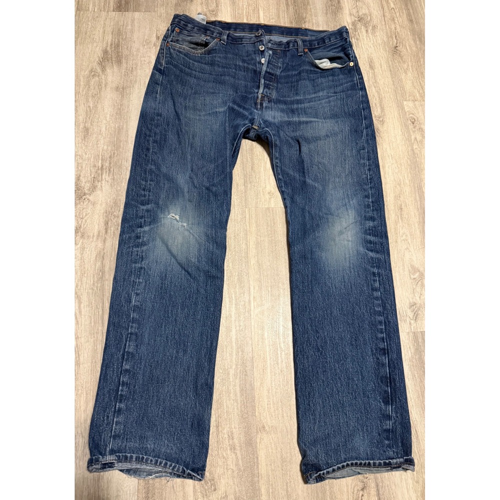 Levis 501 Original Fit Jeans Mens 38x34 Blue Denim Straight Leg Button Fly